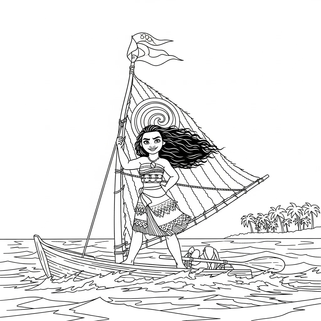 Desenho da Moana para colorir – Imprimir grátis