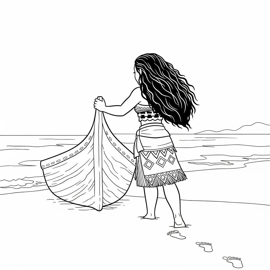 Desenho da Moana para colorir – Imprimir grátis