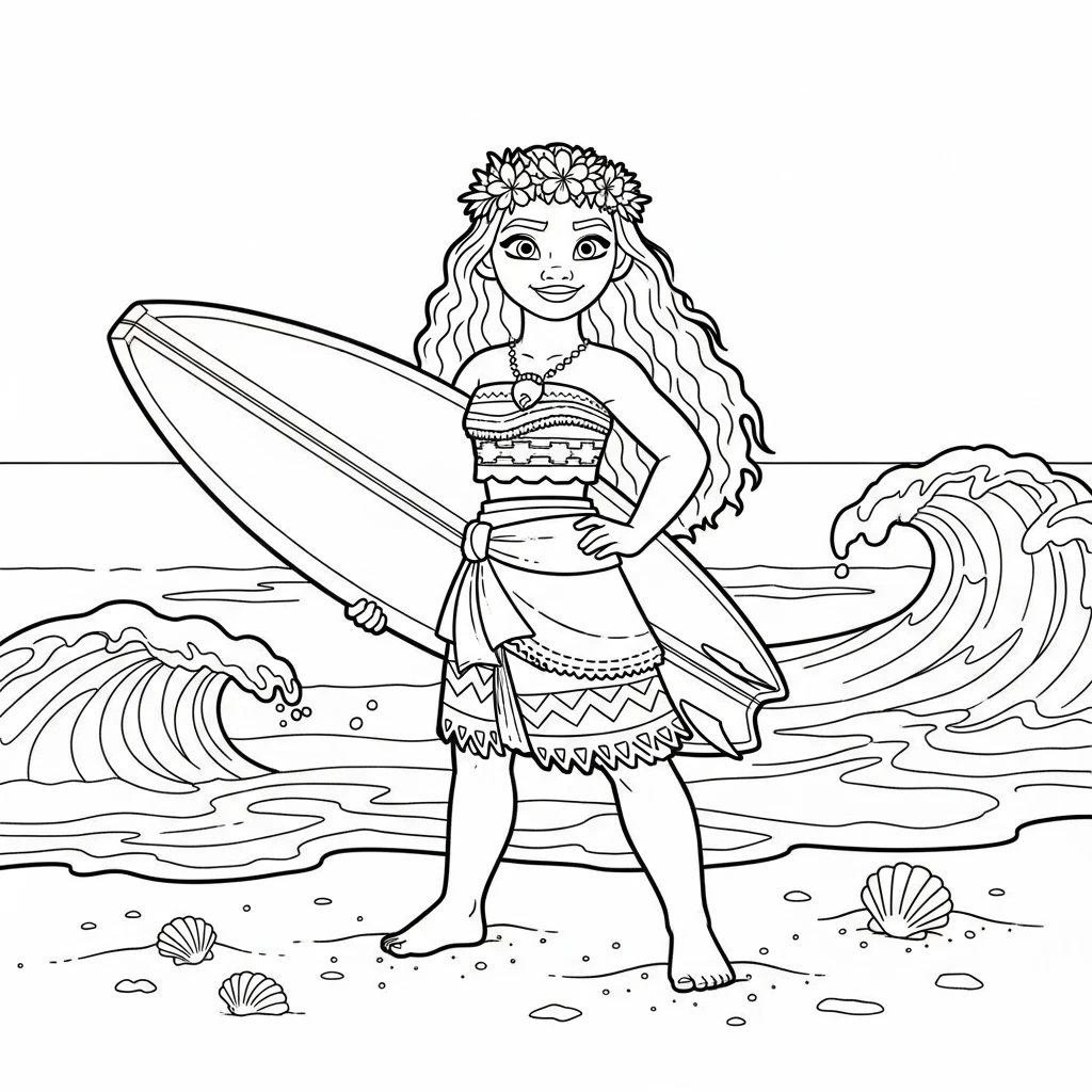 Desenho da Moana para colorir – Imprimir grátis