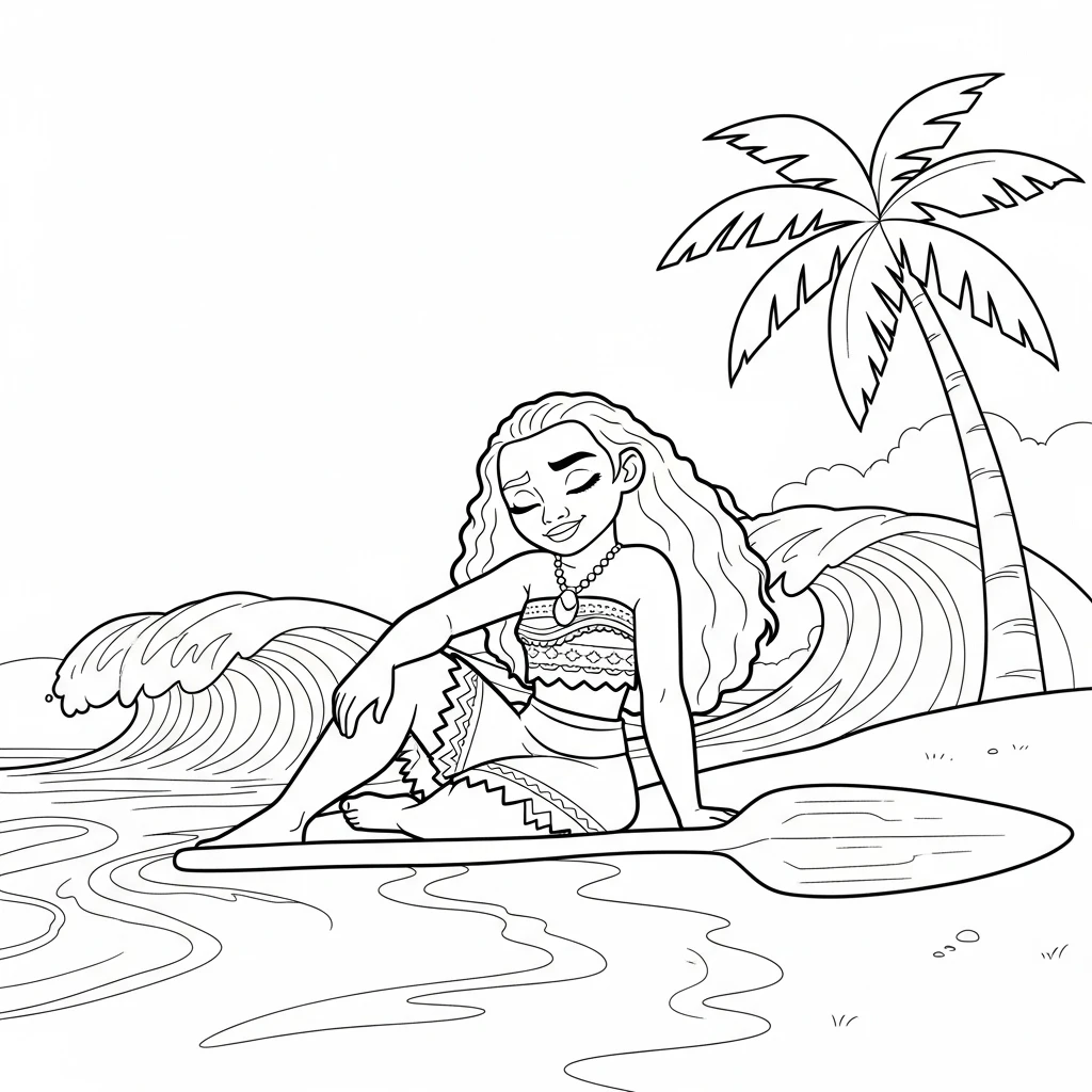 Desenho da Moana para colorir – Imprimir grátis