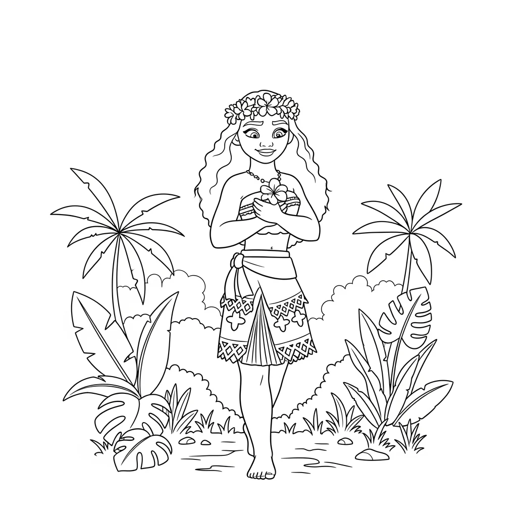 Desenho da Moana para colorir – Imprimir grátis