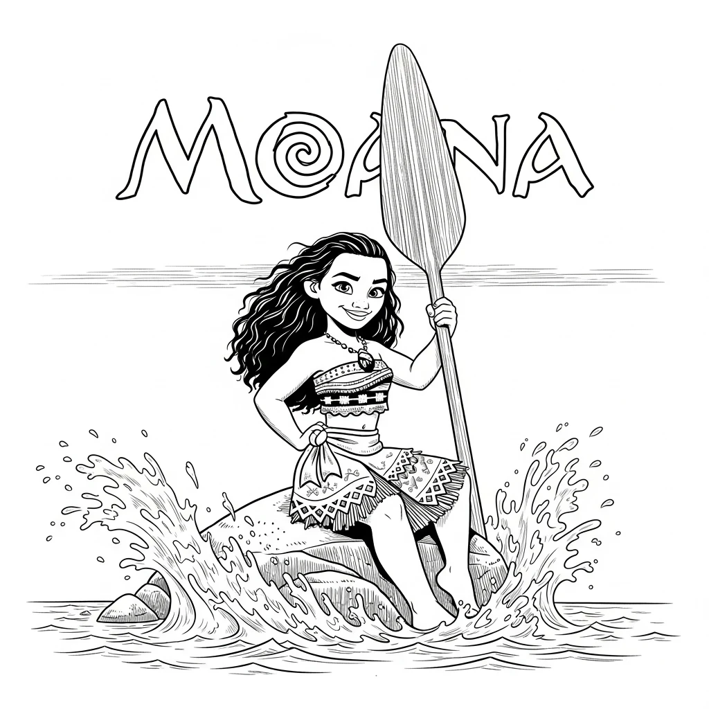 Desenho da Moana para colorir – Imprimir grátis
