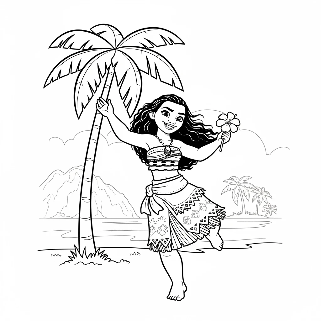 Desenho da Moana para colorir – Imprimir grátis