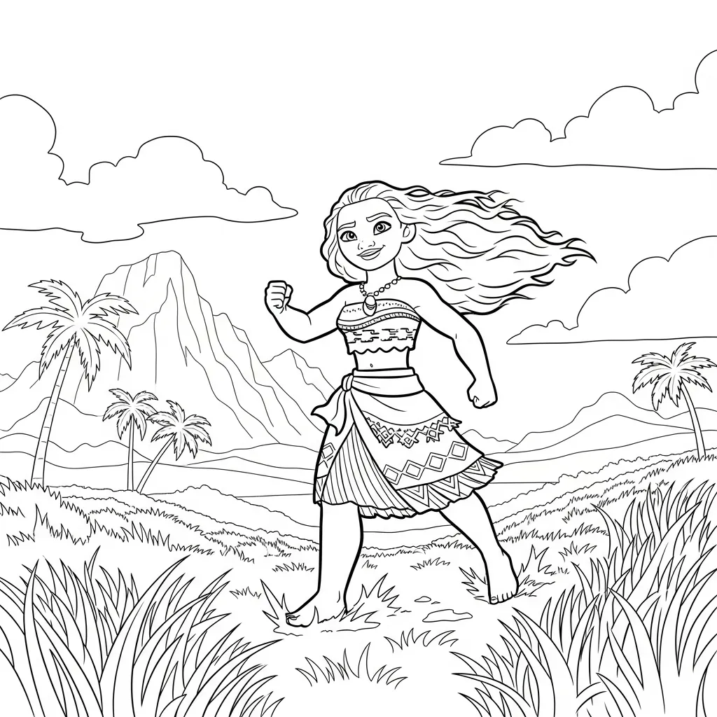 Desenho da Moana para colorir – Imprimir grátis