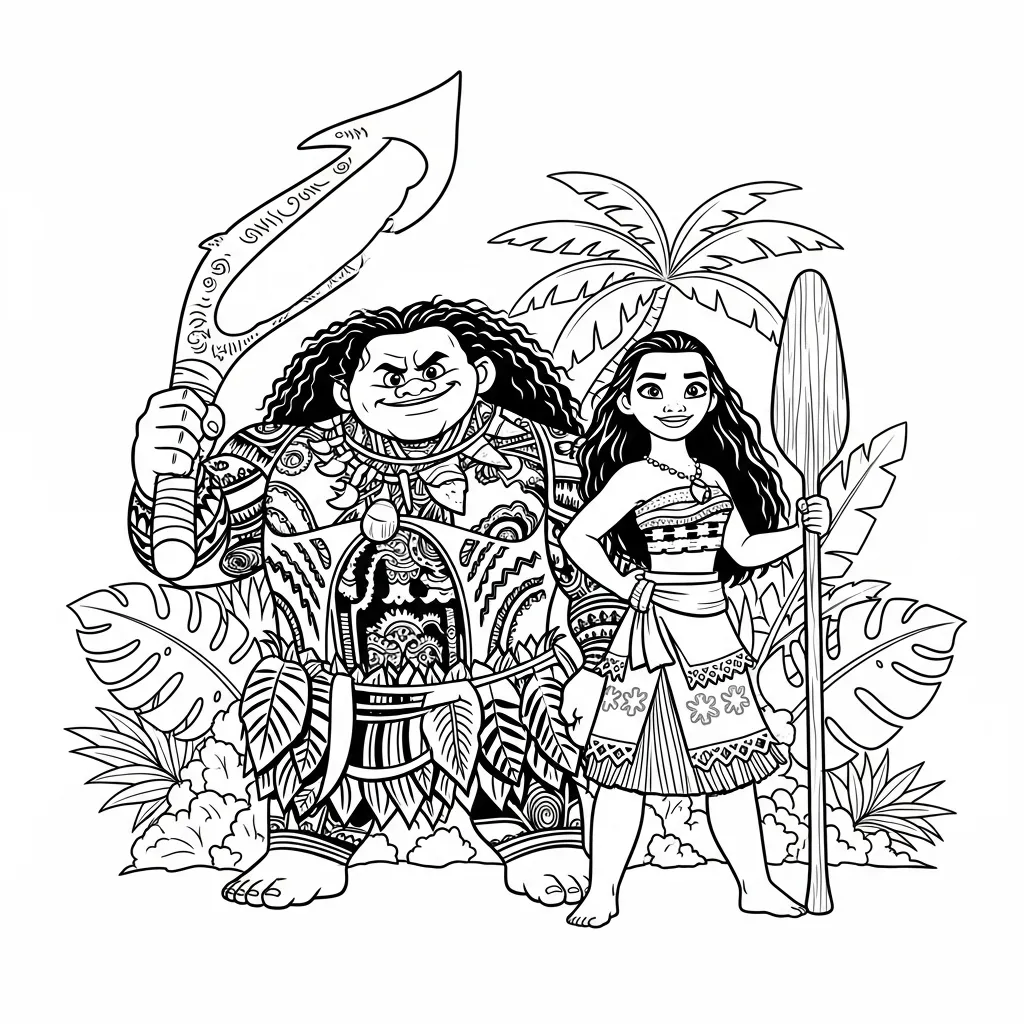 Desenho da Moana para colorir – Imprimir grátis