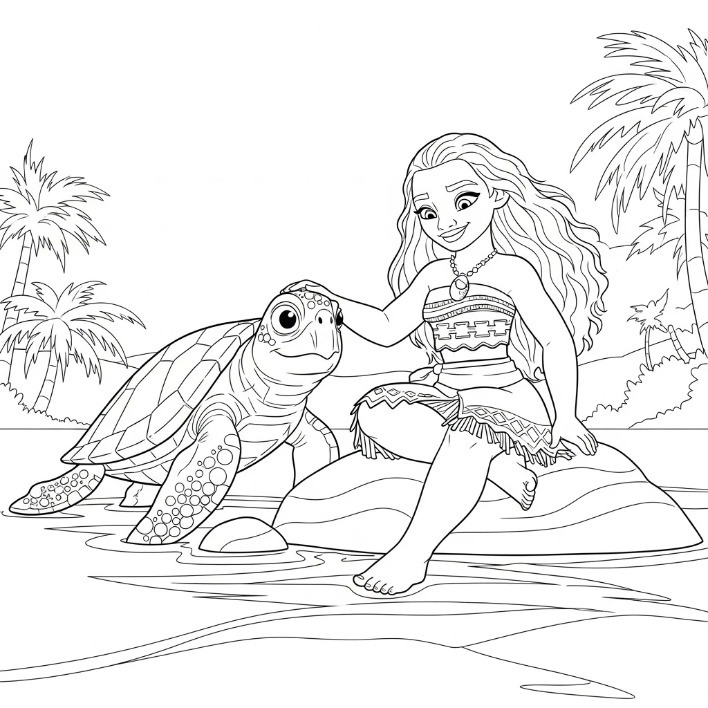 Desenho da Moana para colorir – Imprimir grátis