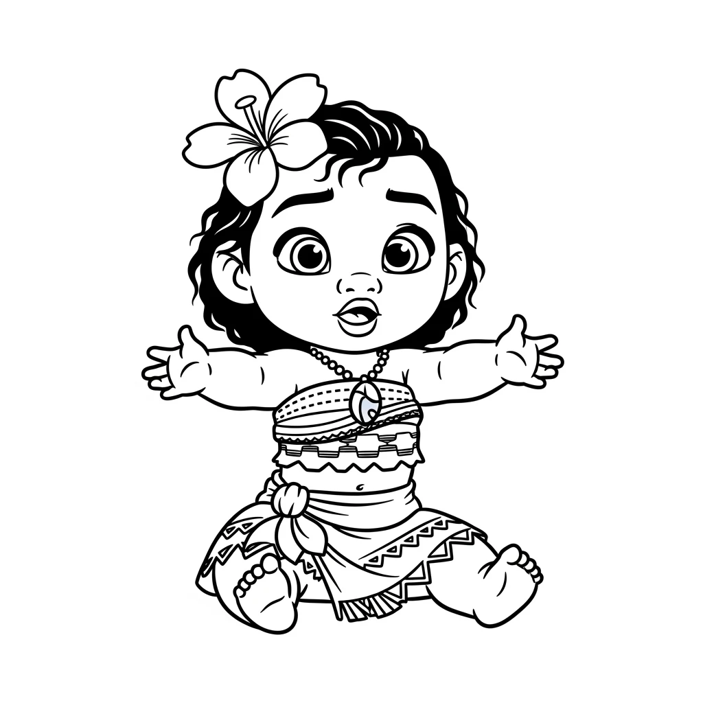 Desenho da Moana para colorir – Imprimir grátis