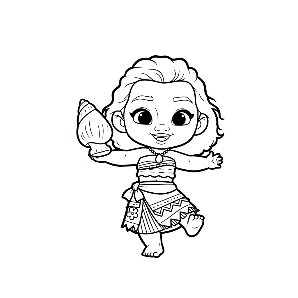 Desenho da Moana para colorir – Imprimir grátis