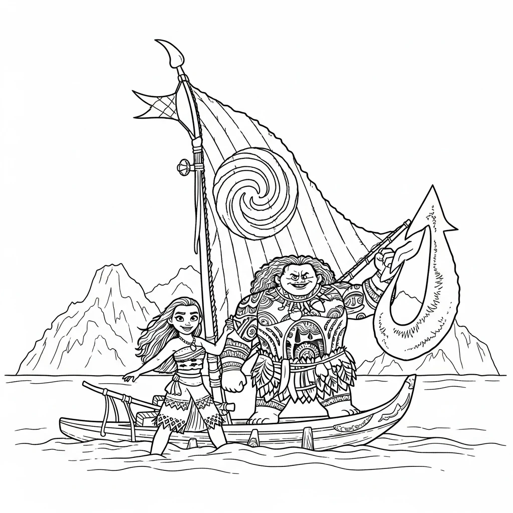 Desenho da Moana para colorir – Imprimir grátis