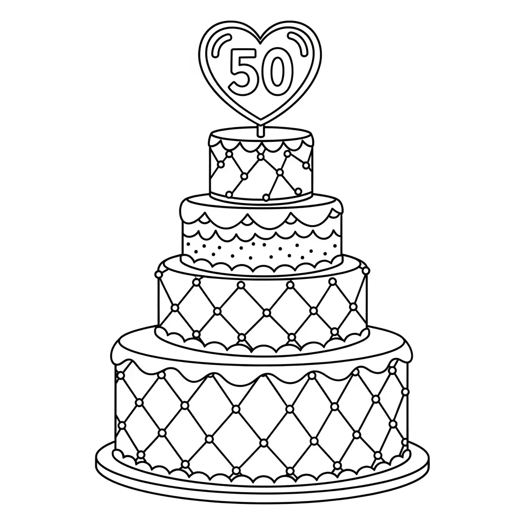 Desenho de Aniversário para Colorir e Imprimir