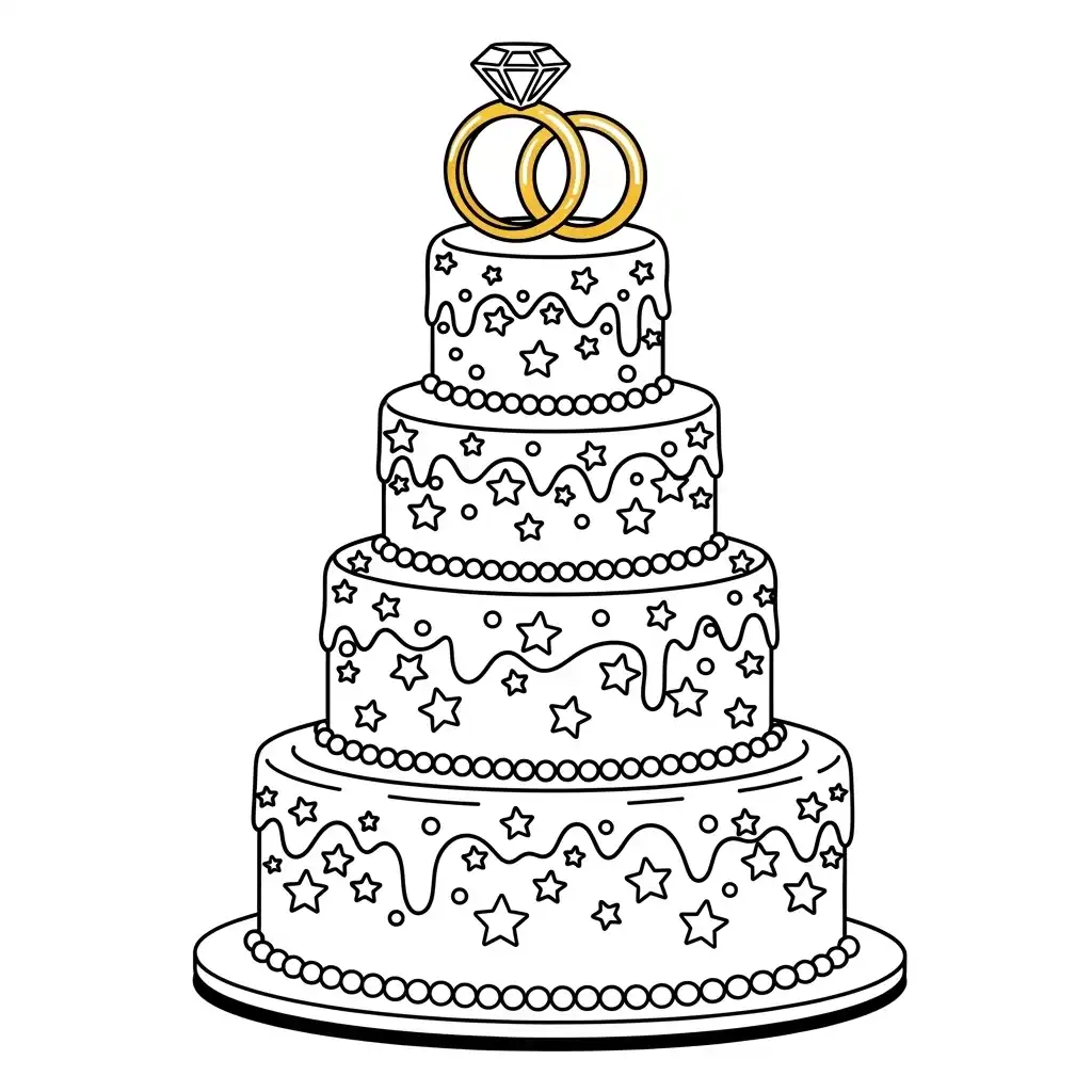 Desenho de Aniversário para Colorir e Imprimir