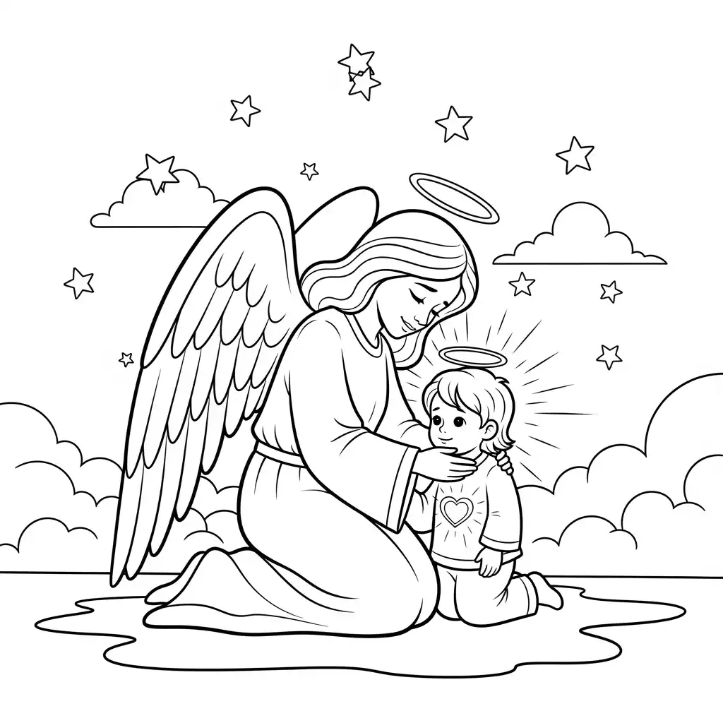 desenho de anjo para colorir