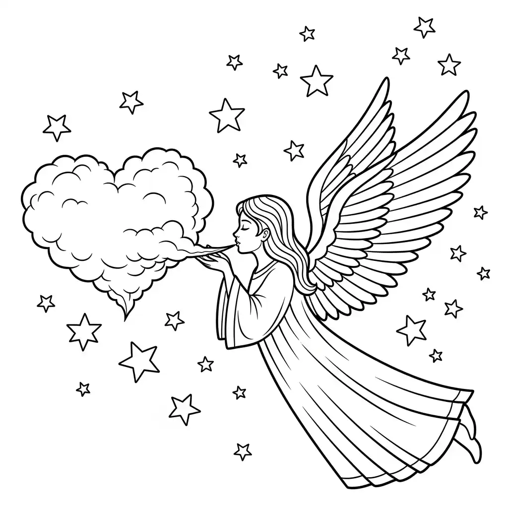 desenho de anjo para colorir