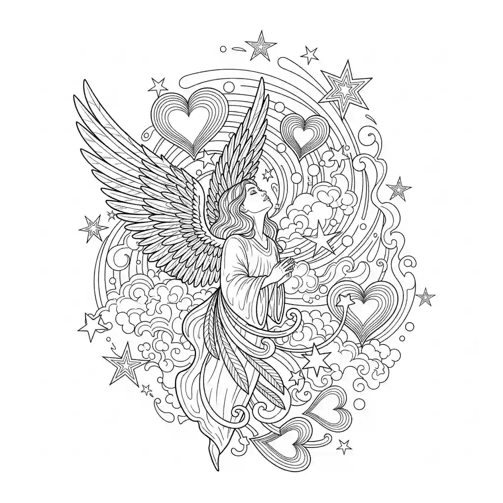 desenho de anjo para colorir