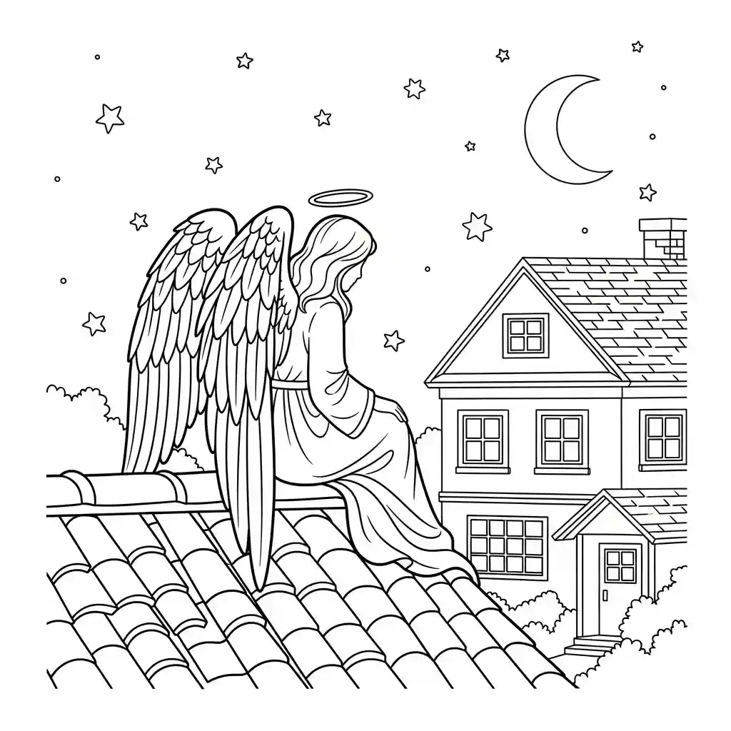 desenho de anjo para colorir