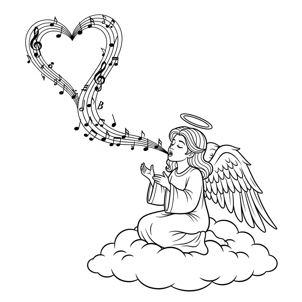 desenho de anjo para colorir