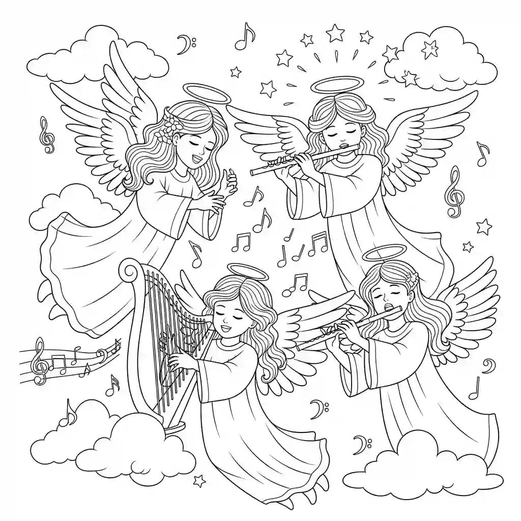 desenho de anjo para colorir