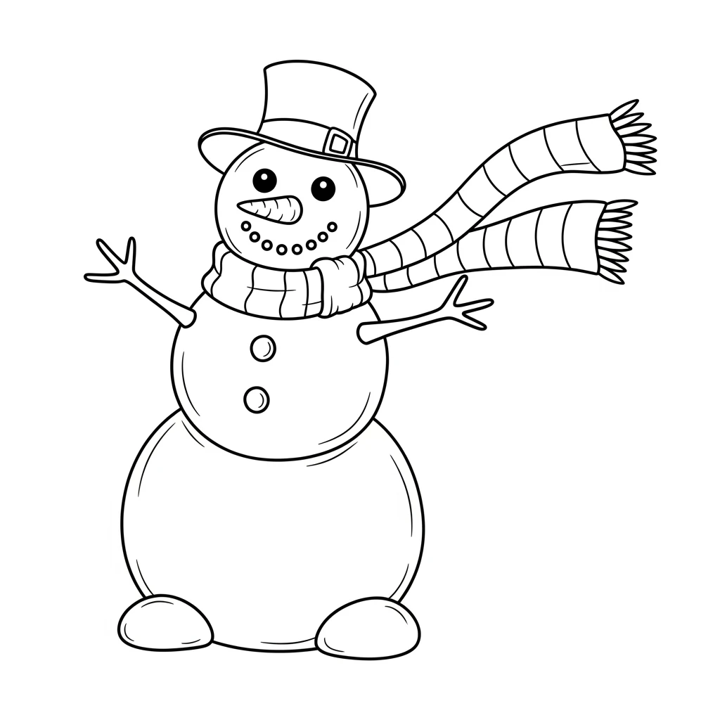 desenho de boneco de neve para colorir