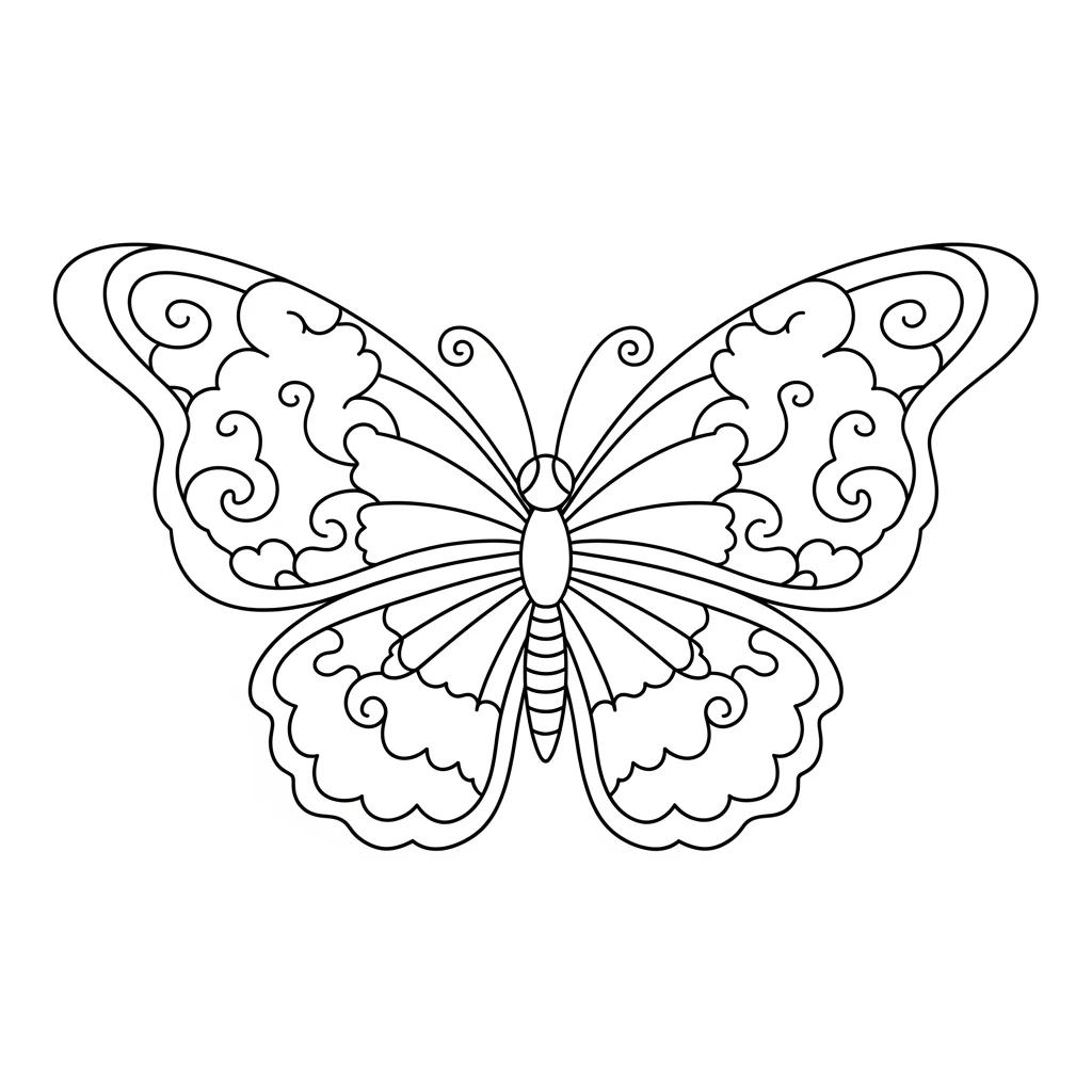 Desenho de Borboleta para Colorir e Imprimir