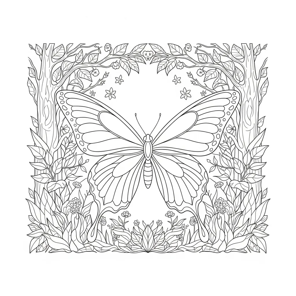 Desenho de Borboleta para Colorir e Imprimir