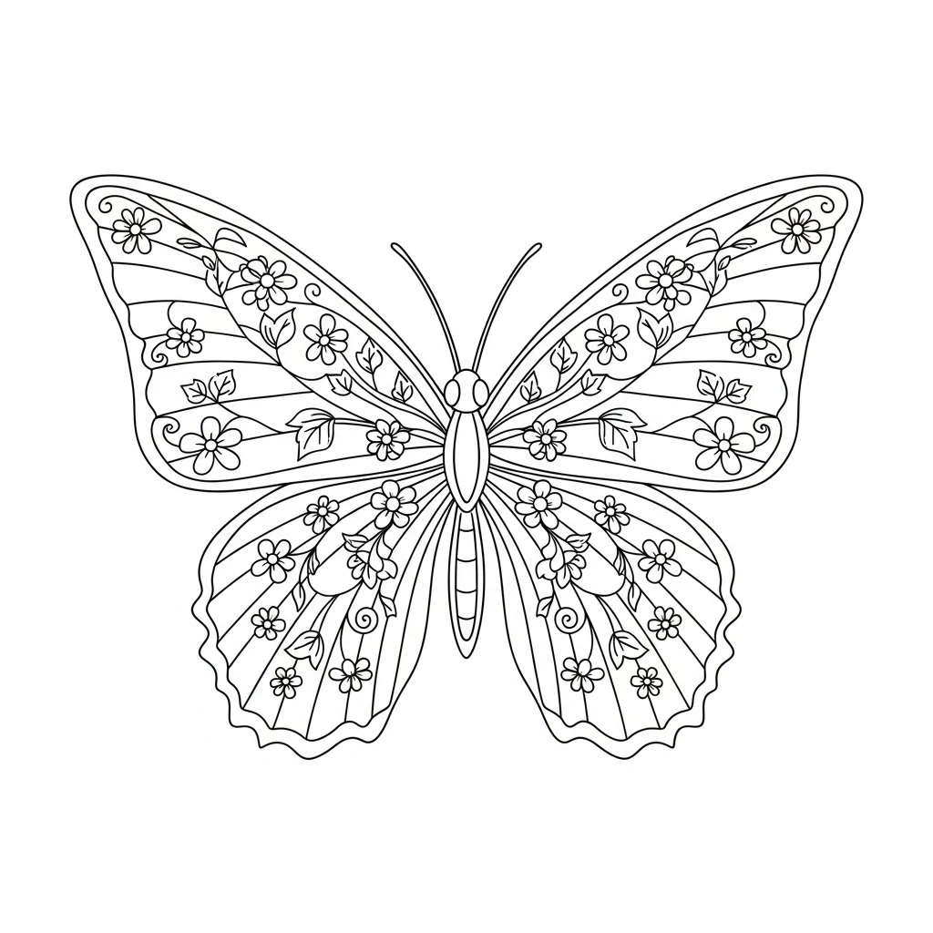 Desenho de Borboleta para Colorir e Imprimir