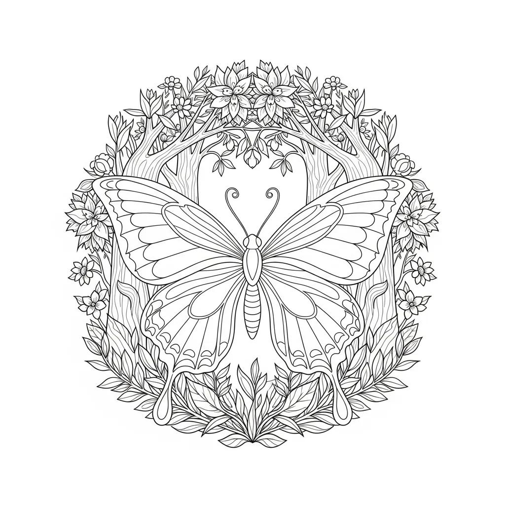 Desenho de Borboleta para Colorir e Imprimir