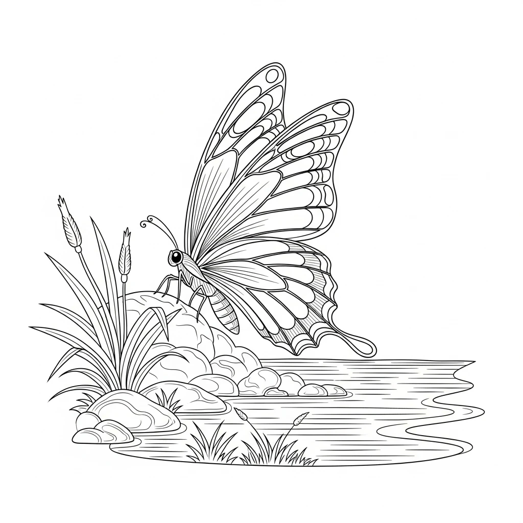 Desenho de Borboleta para Colorir e Imprimir