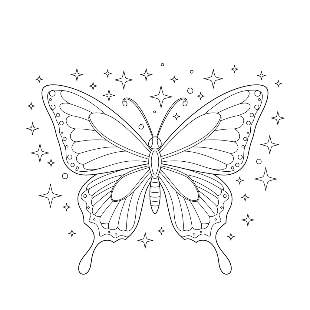 Desenho de Borboleta para Colorir e Imprimir