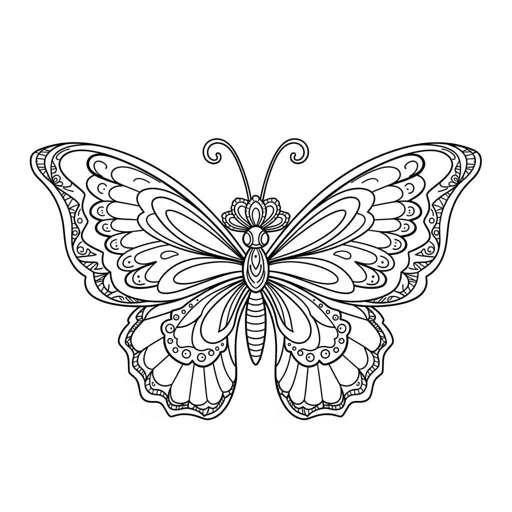 Desenho de Borboleta para Colorir e Imprimir