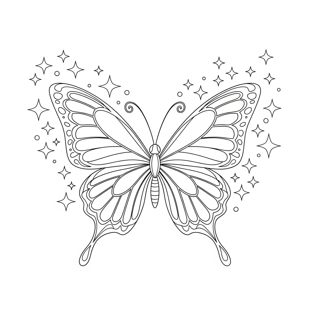 Desenho de Borboleta para Colorir e Imprimir