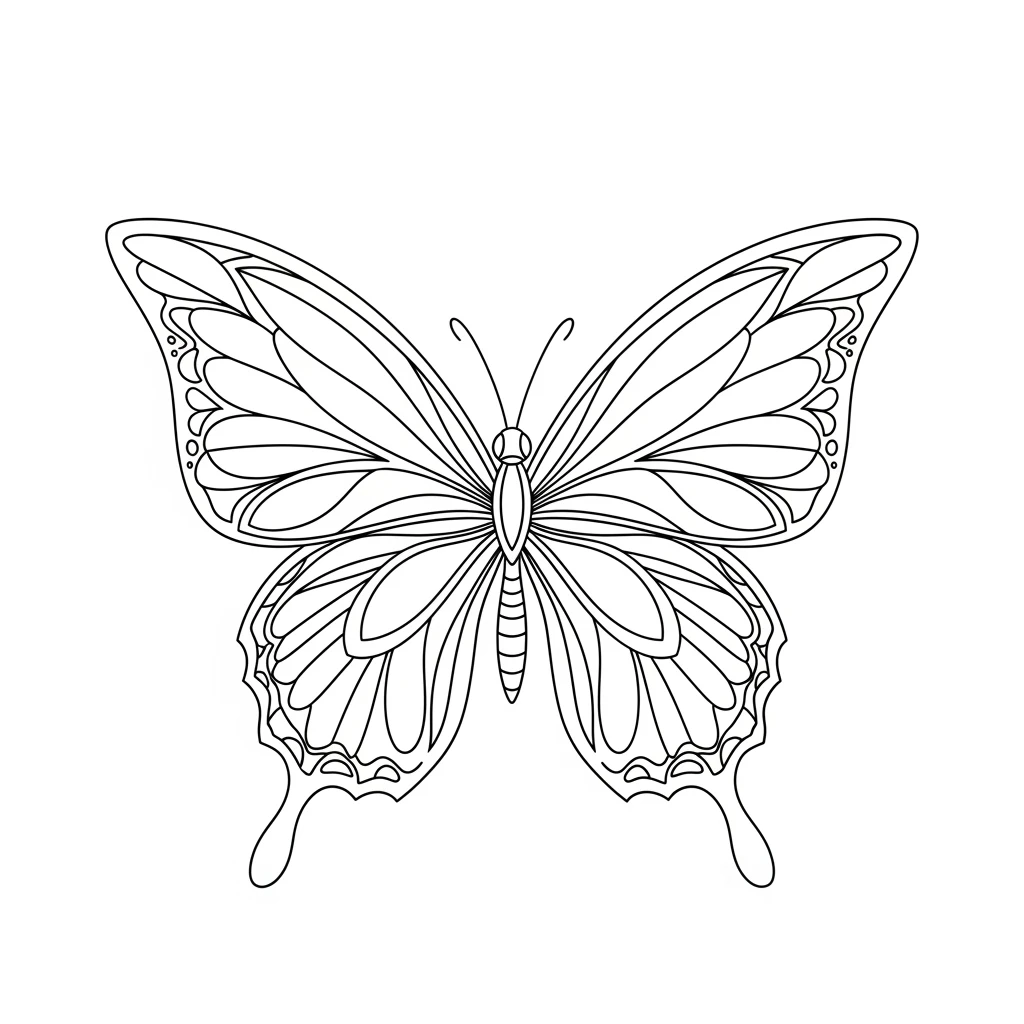 Desenho de Borboleta para Colorir e Imprimir