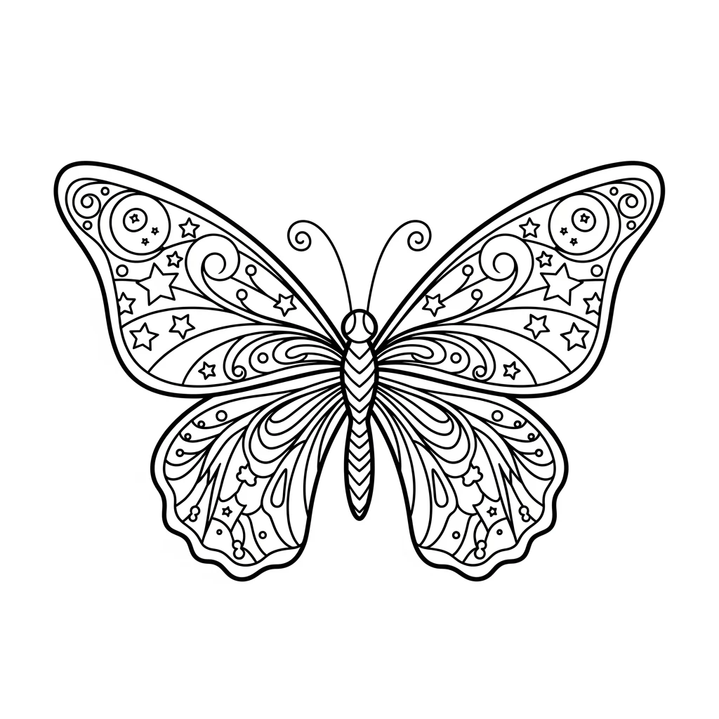 Desenho de Borboleta para Colorir e Imprimir