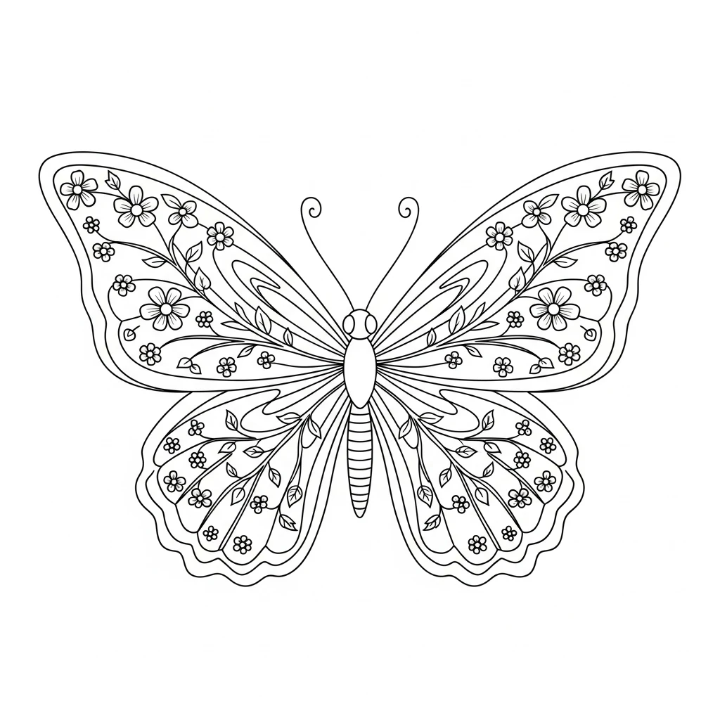 Desenho de Borboleta para Colorir e Imprimir