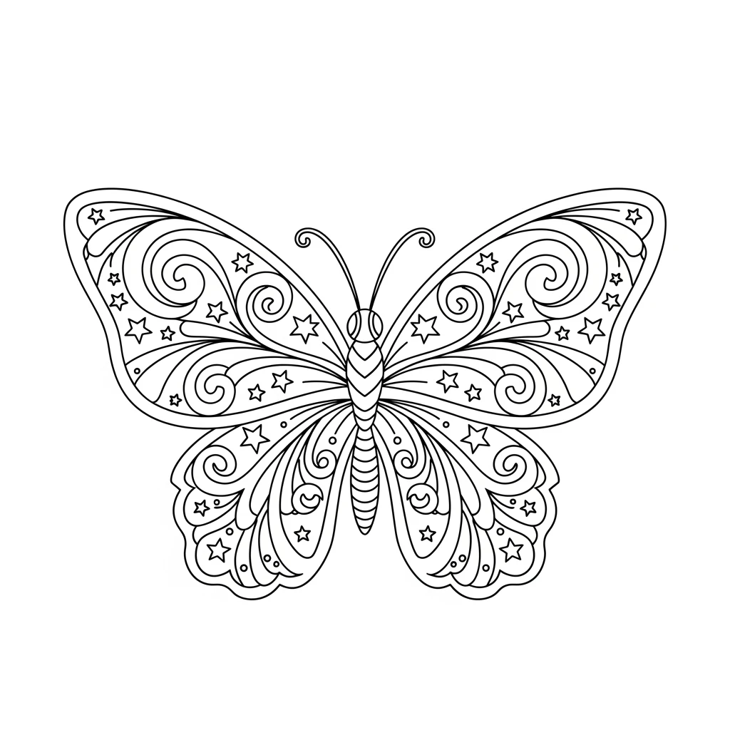 Desenho de Borboleta para Colorir e Imprimir