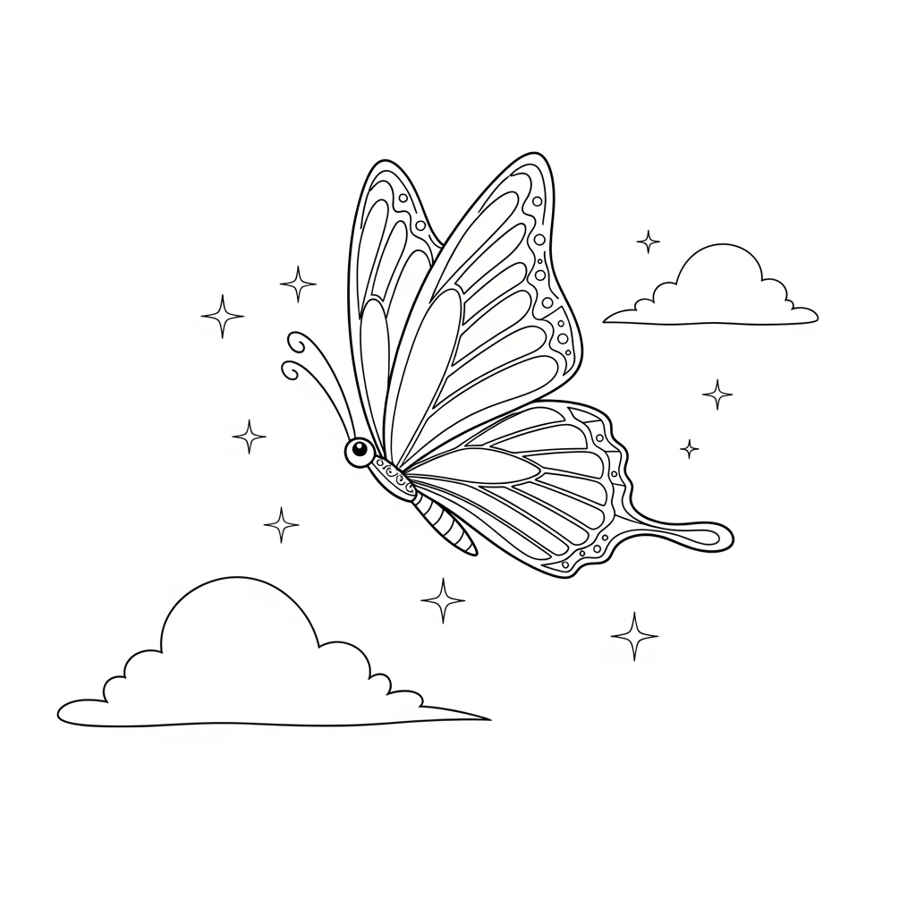 Desenho de Borboleta para Colorir e Imprimir