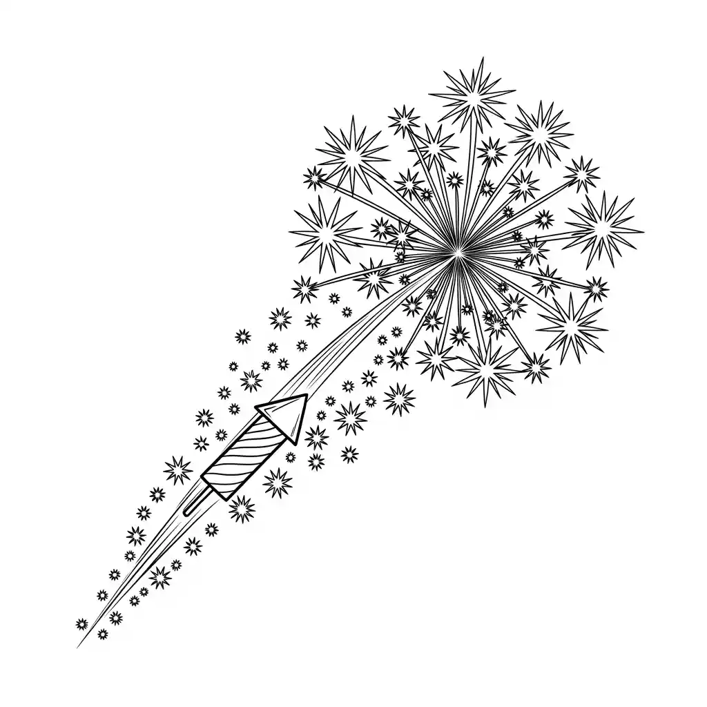 desenho de fogos de artifício para colorir