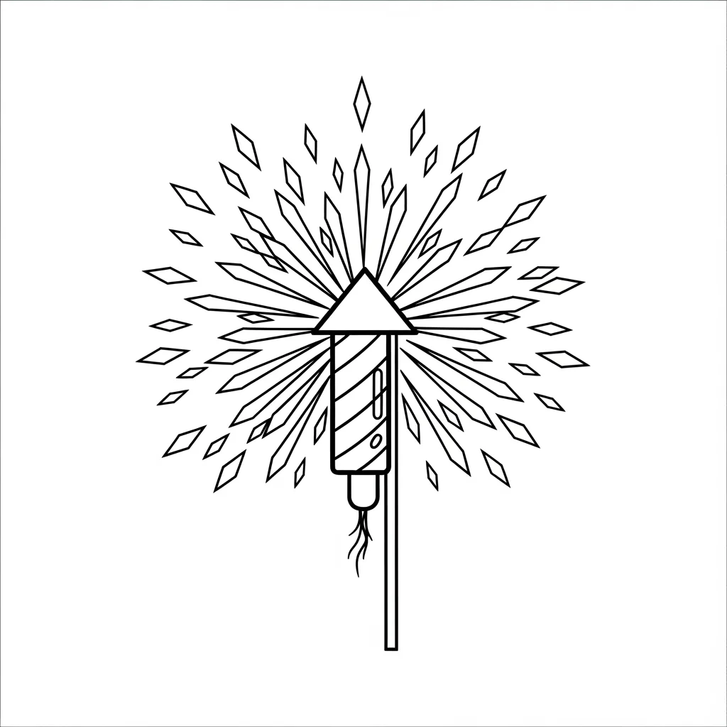 desenho de fogos de artifício para colorir