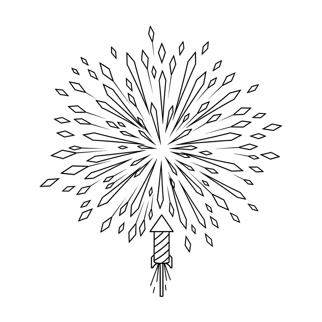 desenho de fogos de artifício para colorir