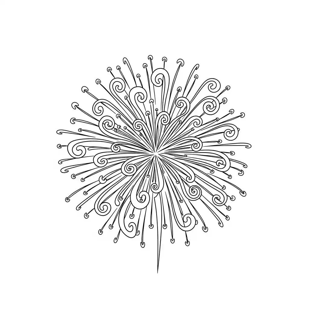 desenho de fogos de artifício para colorir