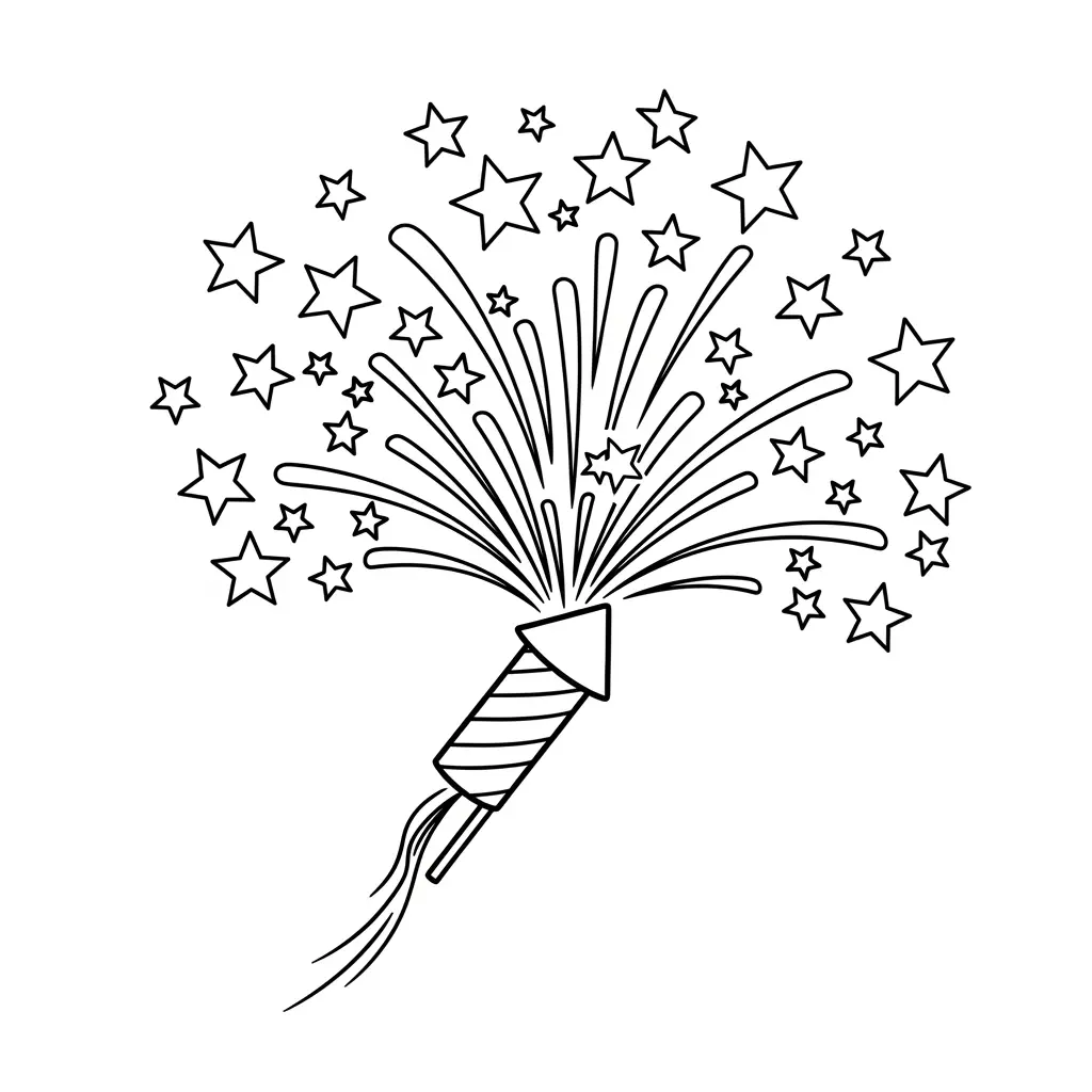 desenho de fogos de artifício para colorir