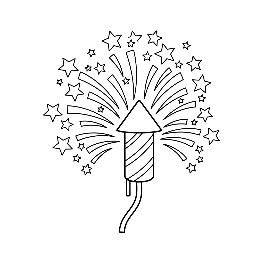 desenho de fogos de artifício para colorir
