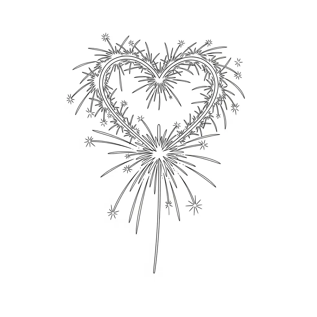 desenho de fogos de artifício para colorir