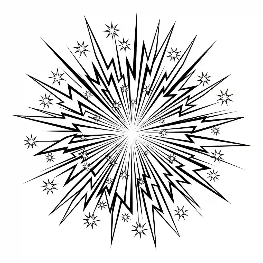 desenho de fogos de artifício para colorir