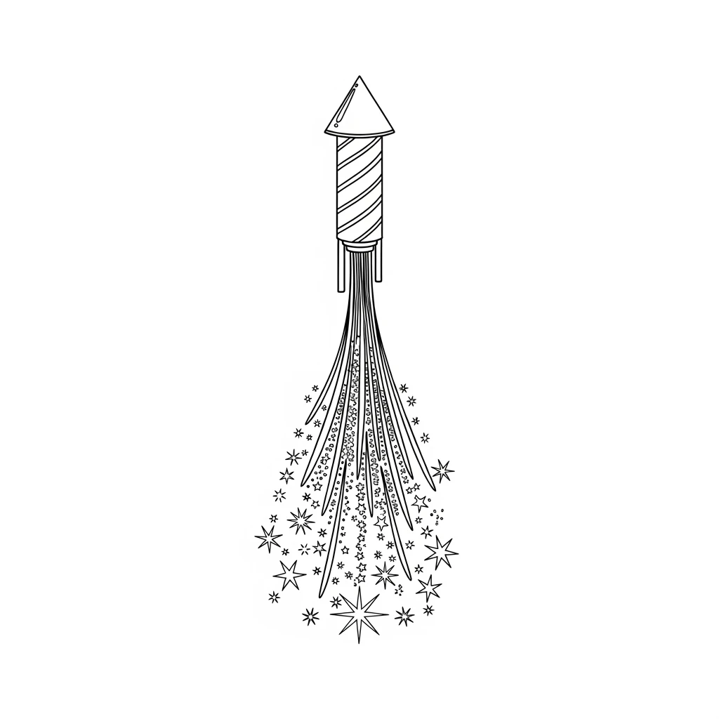 desenho de fogos de artifício para colorir