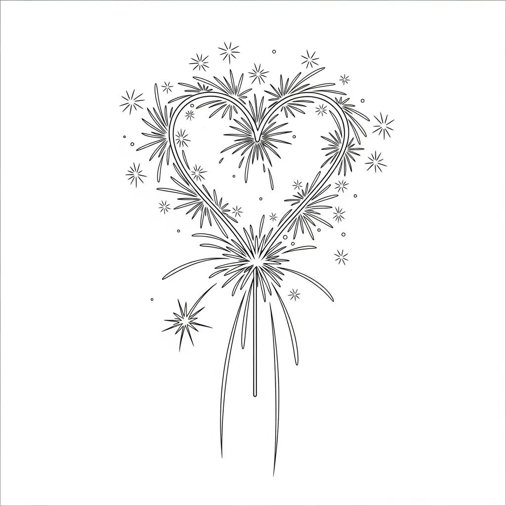 desenho de fogos de artifício para colorir