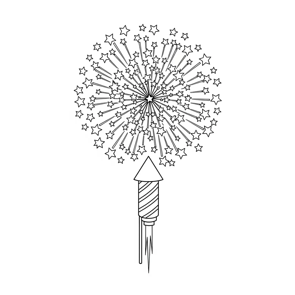 desenho de fogos de artifício para colorir