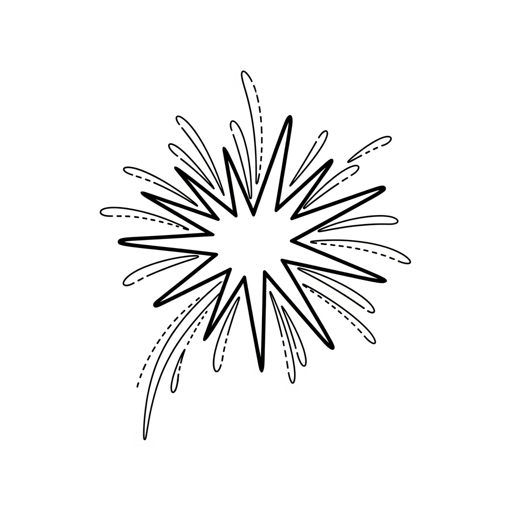 desenho de fogos de artifício para colorir