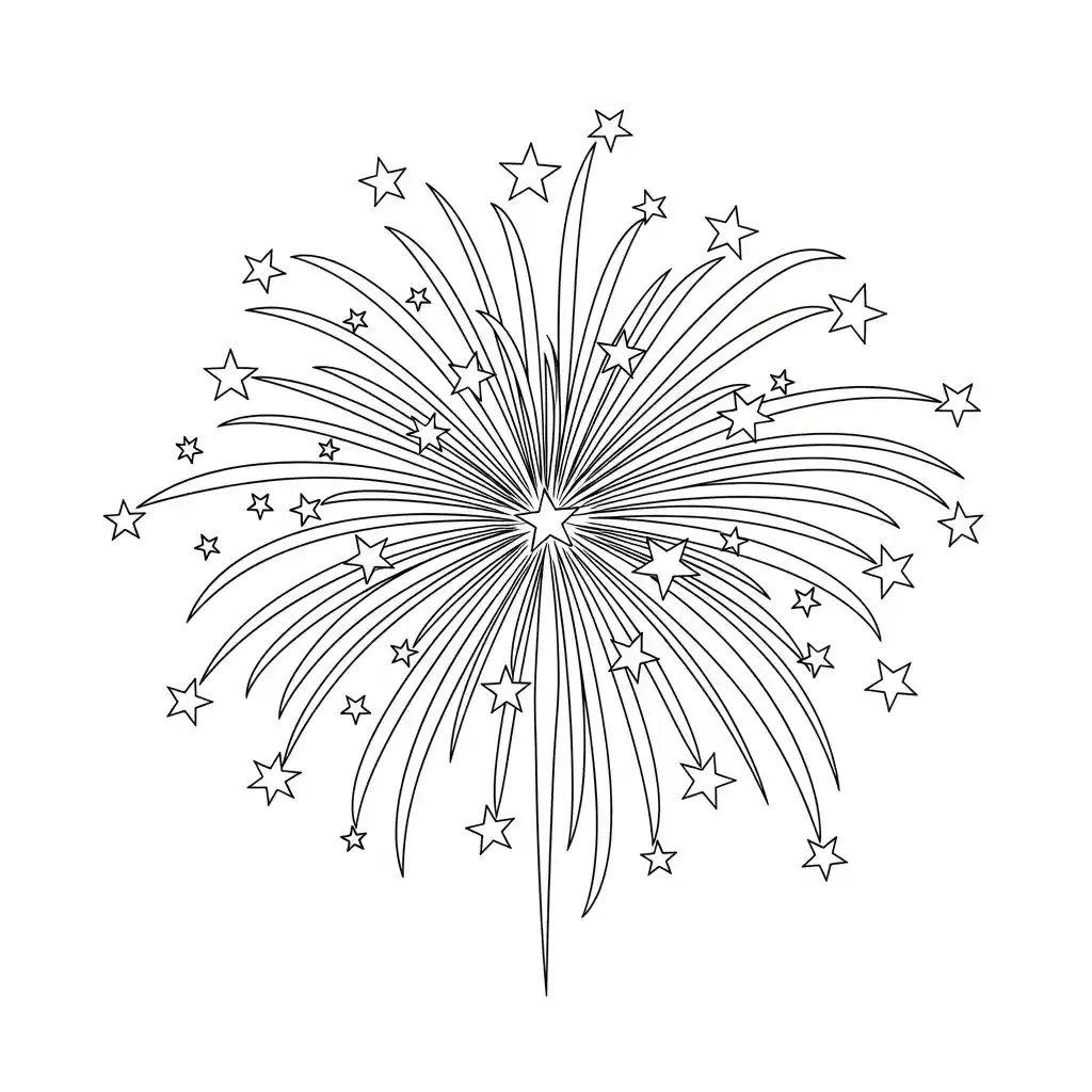 desenho de fogos de artifício para colorir