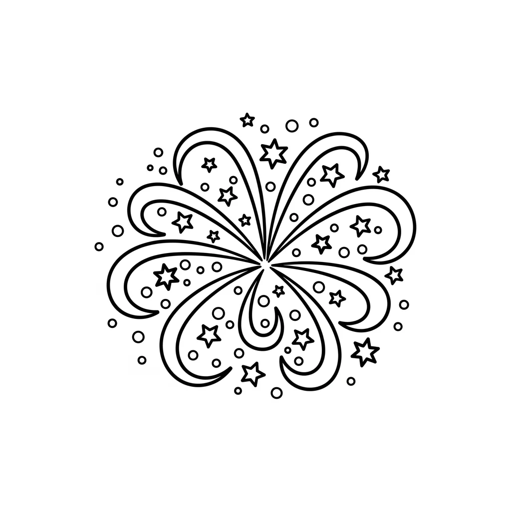 desenho de fogos de artifício para colorir