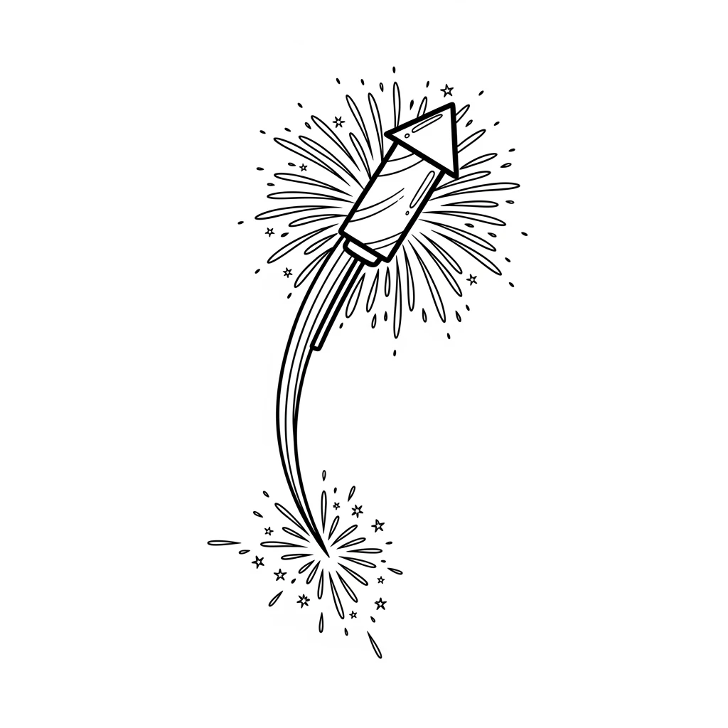 desenho de fogos de artifício para colorir